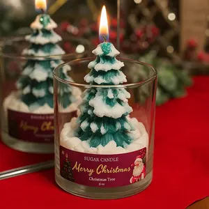 Christmas Tree Candle – Fraser Fir Scented Holiday Candle | Tree-Shaped Soy Candle for Festive Decor | Handmade Gift for Her or Him | New Novelty Picks Housewarming Gift | Holiday Party Favor | Sugar Candle | Cozy Christmas Home Accent Decorative