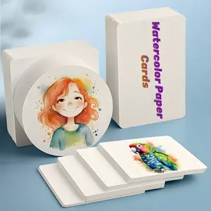 Professional Square/Round/Rectangle Watercolor Paper,300g Water Color Paper Postcard for Adults, Artists, Painting & Craft Paper, Watercolor Paper, Drawing Supplies, DIY Painting Supplies