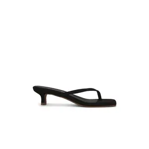 TKEES Julia Square Toe Suede Flip Flop in Sable Suede
