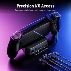 5in1 Charging Dock For ROG Xbox Ally,ROG Xbox Ally X 2025,Supports 100W PD 4K@144Hz,With LAN Port Hdmi Turbo