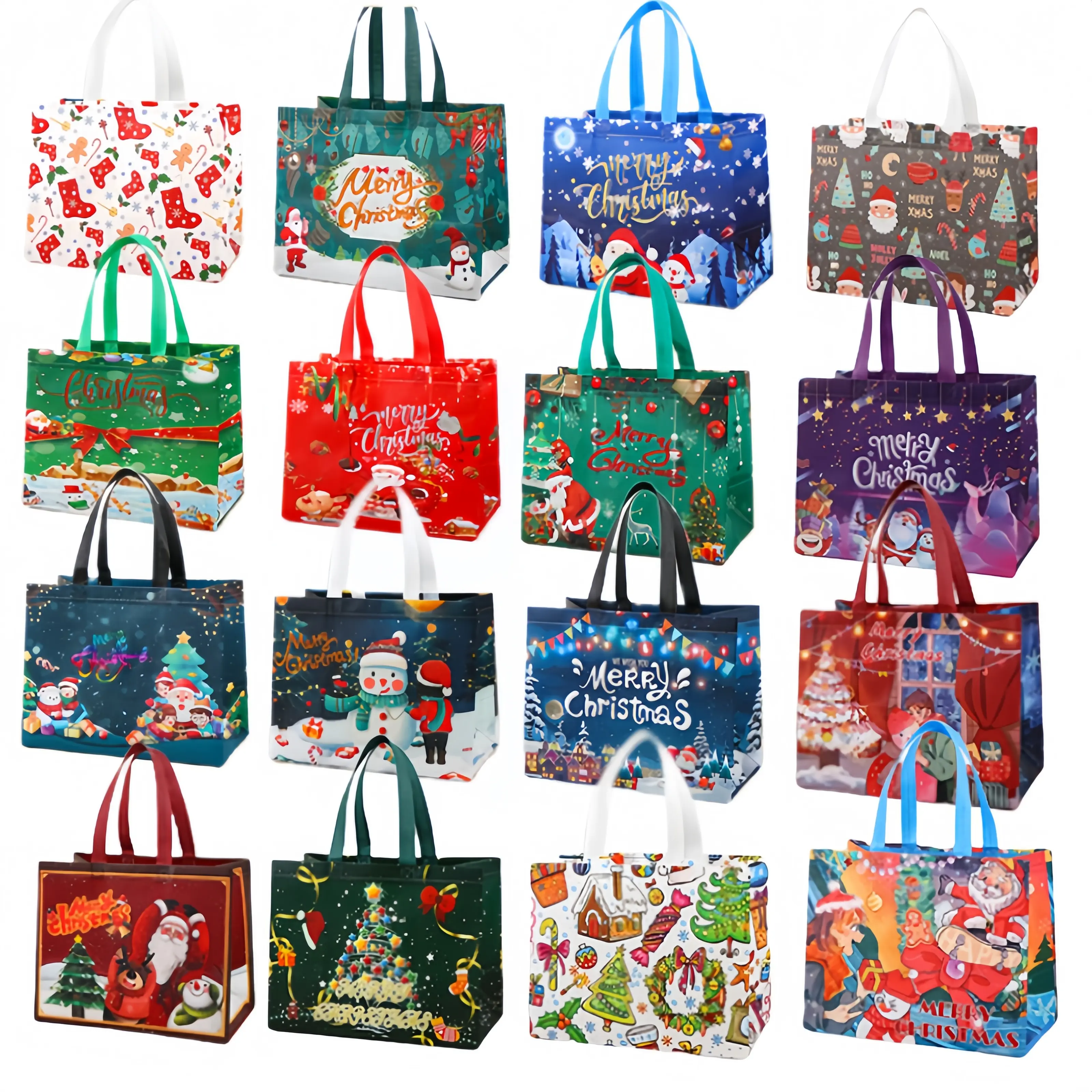 Large Unisex Multifunctional Non-Woven Christmas Gift Bag with Handles - Festival Style Party Bags & Package, Holiday Gifting, Party Ready - Home & Festive Supplies for Gift Wrapping, Youth Weddings
