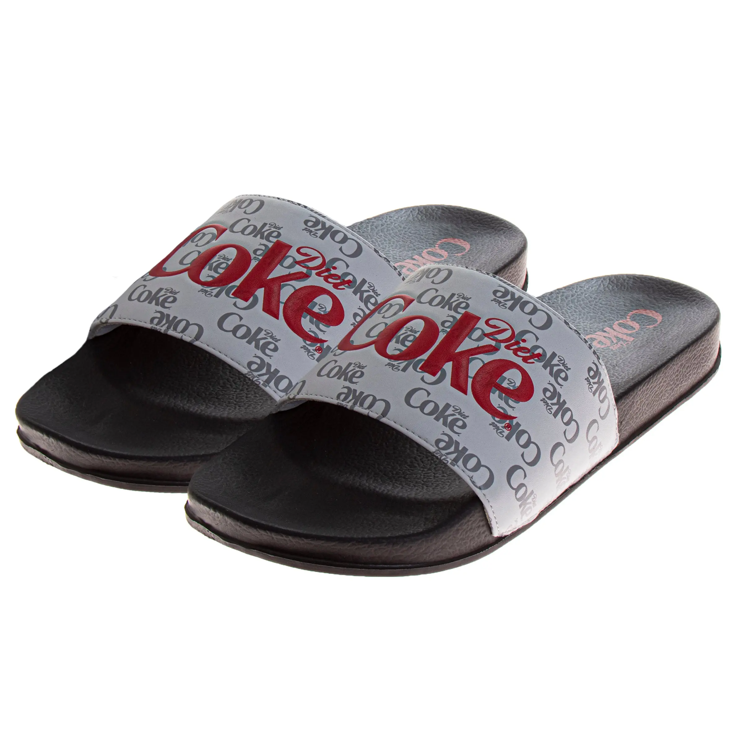 Coca Cola COKE Logo Casual Slides for Men  QuickDry Comfortable Beach Pool Athletic Sandals (Adult)