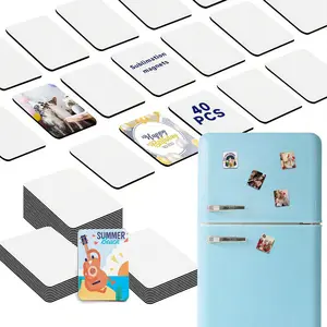 40Pcs Square Sublimation Picture Magnet Blanks, Personalized Magnetic Refrigerator Magnets, DIY Craft Gifts for Kitchen Home Decor