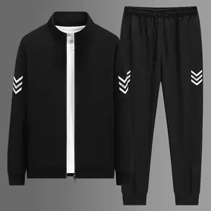 Plus Size Men's Sweatshirt Set Men's Autumn Winter Sweatshirt Men's Sports Set Jacket Two-Piece Set Fleece Men's Long Pants