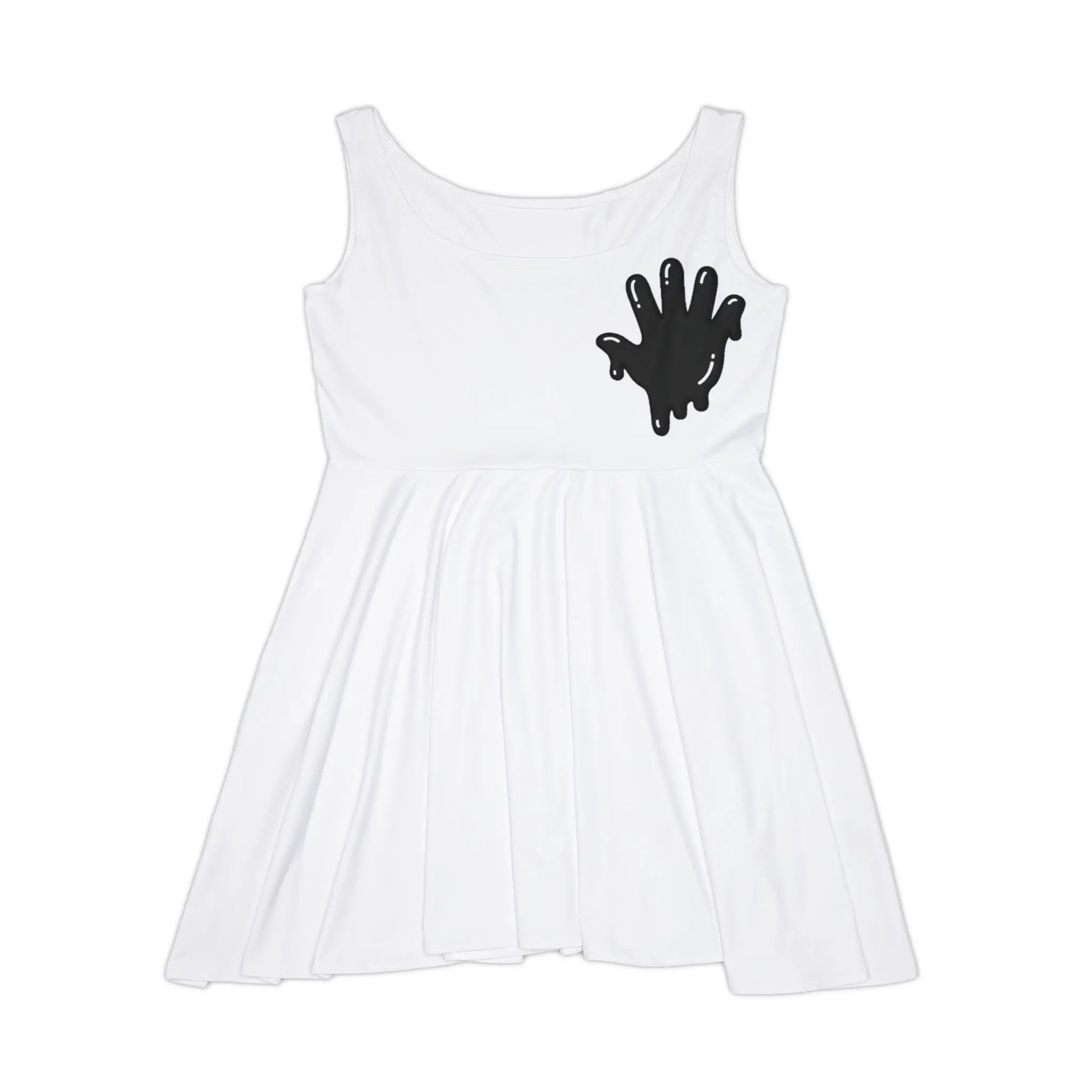 The Slime Shop Women's Skater Dress — White / Black Slime In 5