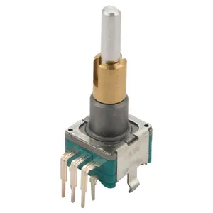 EC11EBB24C03 Dual Axis Encoder with Switch 30 Positioning Number 15 Pulse Point Handle 25mm, Metal, Smart Device, Knob Switch