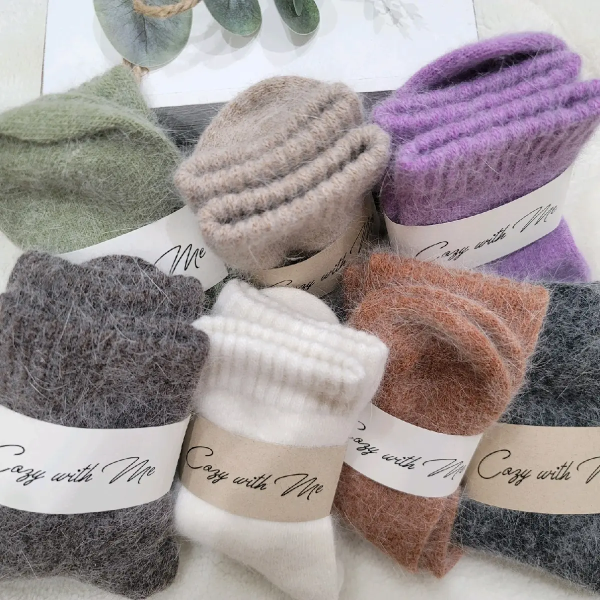 Angora Wool Luxury Warm Screw Socks *Luxe fabrics Comfie Sock *Women Premium Soft Winter Socks