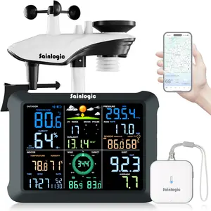 Sainlogic SA9 Plus Smart WiFi Weather Station with Wireless Indoor-Outdoor Sensor, 24/7 AI-Powered Forecasts via Weatherseed AI, Wind Speed Monitor, Rain Gauge, UV Detector, Alerts, 2-Year Data Export, 8.5-Inch Large Screen for Backyards & Basements
