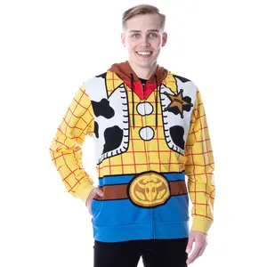 Disney Pixar Toy Story Men's I Am Woody The Cowboy Sheriff Costume Adult Sweatshirt Zip Hoodie