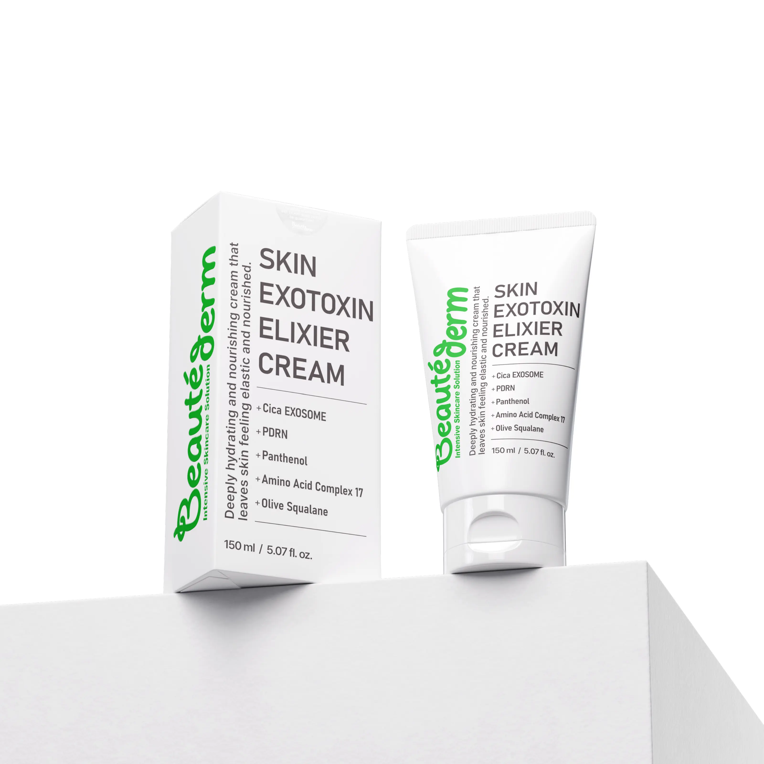 [Beautéderm] Skin Exotoxin Elixier Cream - Contains Snow Lotus Exudate & Niacinamide for Repair & Even Skin Tone - 150ml Moisturizers Soothing Serum Firm & Lift Serum