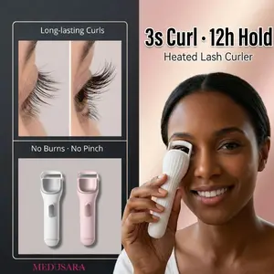 Quick 3 - Second Perfect Curls! Heated Eyelash Styler, Skin - Friendly Contact Temperature Below 120°F, 12 - Hour Non - Sagging Curls, Pink, White, Purple, Electric eyelash culer, Heated eyelash culer, Medusara