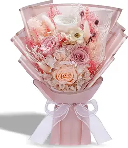 Valentines Day Flowers Gifts for Her, Flowers for Delivery, Preserved Flowers Bouquets, Birthday Gifts for Women, Mothers Day Flowers, Christmas Gifts (Dusty Rose) Decor Artificial Tulips