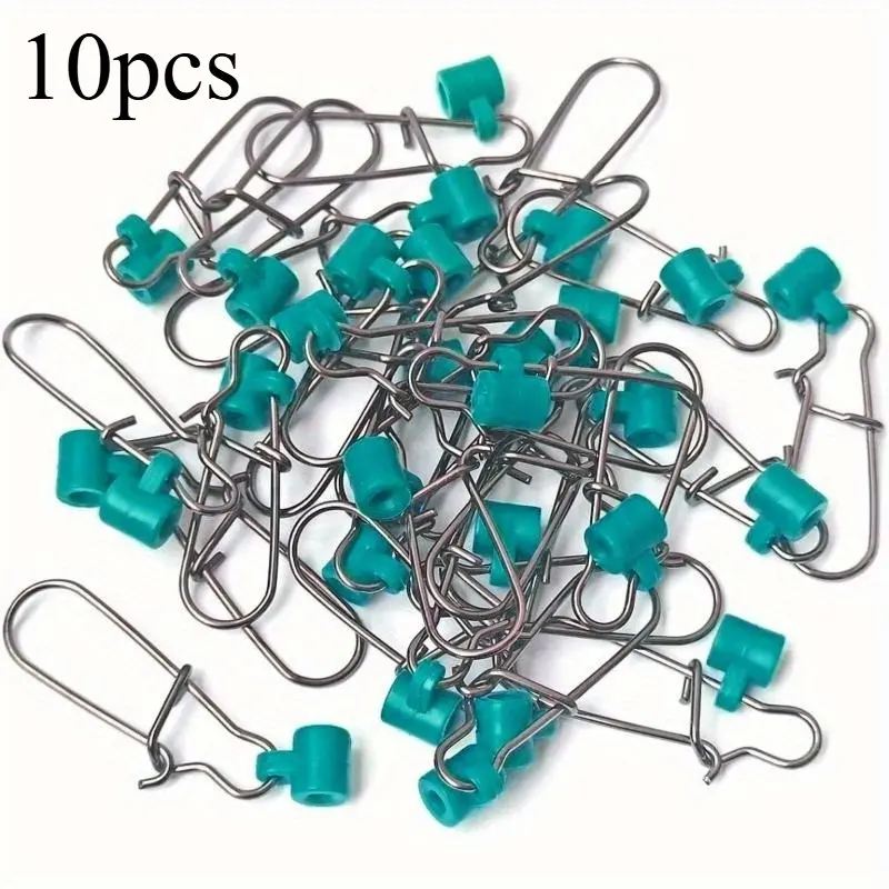 10pcs Stainless Steel Fishing Line Sinker Sliders, Heavy Duty Fishing Connector With Duo-lock Snap, Fishing Gear Accessories, Fishing Tackle, Fishing Stuff