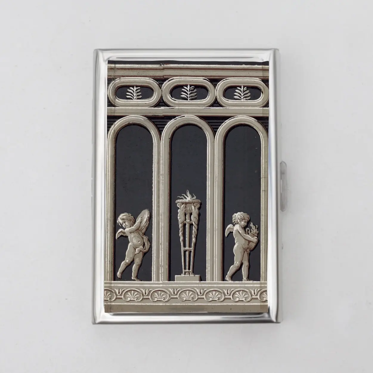 Angel Dual Side Wallet or Card Holder Slim Metal Wallet Push Button Organizer Gift