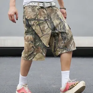 Men's Branch camouflage printed denim shorts