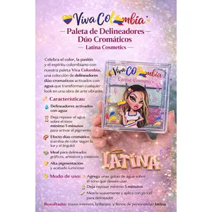 Latina Cosmetics Viva Colombia Delineadores Duo Cromáticos Water Activated Color Changing Makeup Palette for Graphic Artistic and Creative Looks