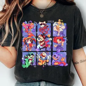 Comfort Colors The Amazing Digital Circus T-Shirt | TADC Characters Graphic Tee | Colorful Circus Theme Anime Shirt | Unisex Casual Streetwear Top | Digital Circus Fan Gift