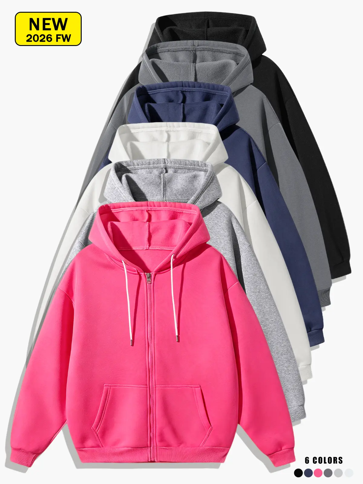 Men’s sweatshirt, 2026 new autumn/winter model, long-sleeve hooded knit sweatshirt, loose and comfortable, simple and versatile