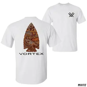 Vortex Arrowhead Wildlife T-Shirt – Navy Tee Featuring Detailed Outdoor Scene with Trout, Deer, Ducks, and Mountains Inside Arrowhead Graphic, Perfect for Hunters, Anglers, Nature Lovers, and Fans of Rustic Outdoor Apparel, Top Menswear Streetwear