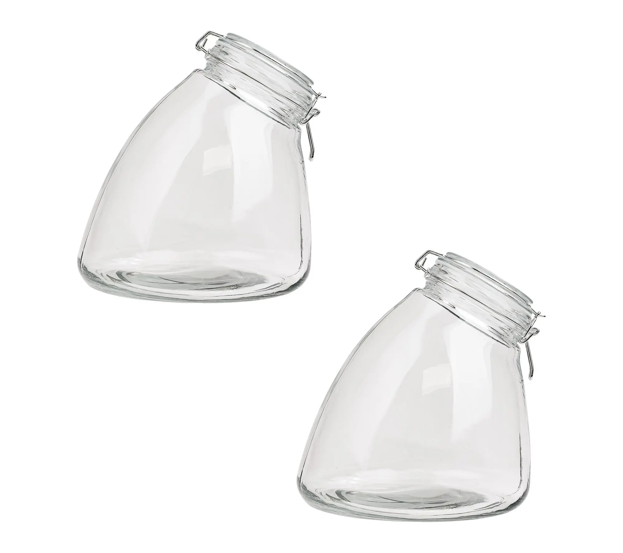 10 Strawberry Street Set of 2 Slope Glass Canisters, Large