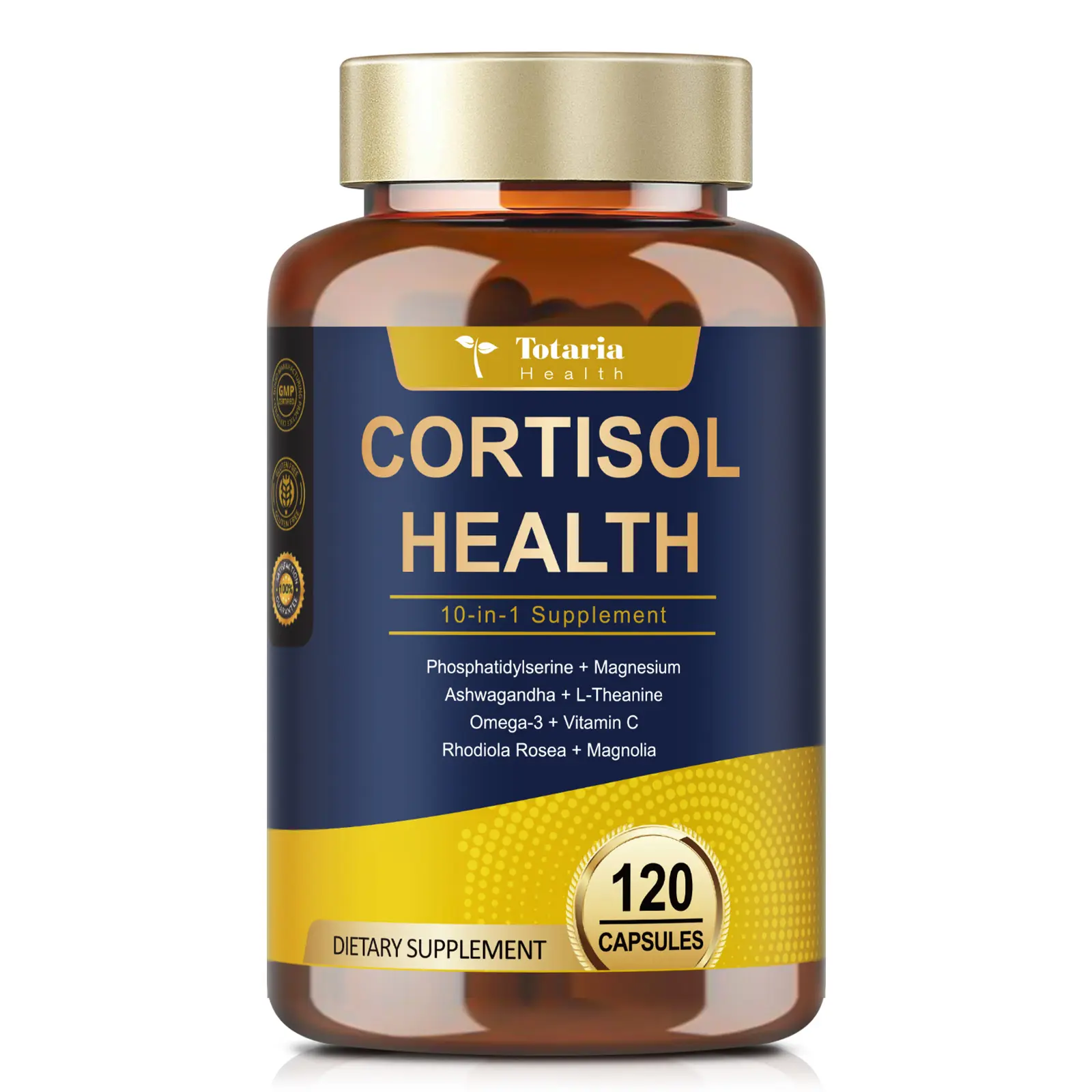 Totaria Cortisol Supplement with Ashwagandha,L Theanine,Hormone Balance for Women Mood, Focus, Sleep Support,Magnesium,Rhodiola Rosea,120 Vegan Capsules