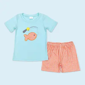 Fishing design kids boy summer outfits