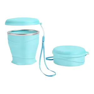 8.8oz Silicone Collapsible Travel Cup | Portable Foldable Cup with Dustproof Lid