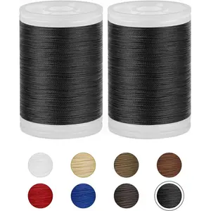 Extra Strong Upholstery Thread,Black 330 Yards Bonded Nylon Thread for Denim Leather,Craft,Machine,DIY and Home