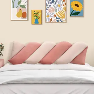 Accent Wave Shaped Pink Headboard Pillow