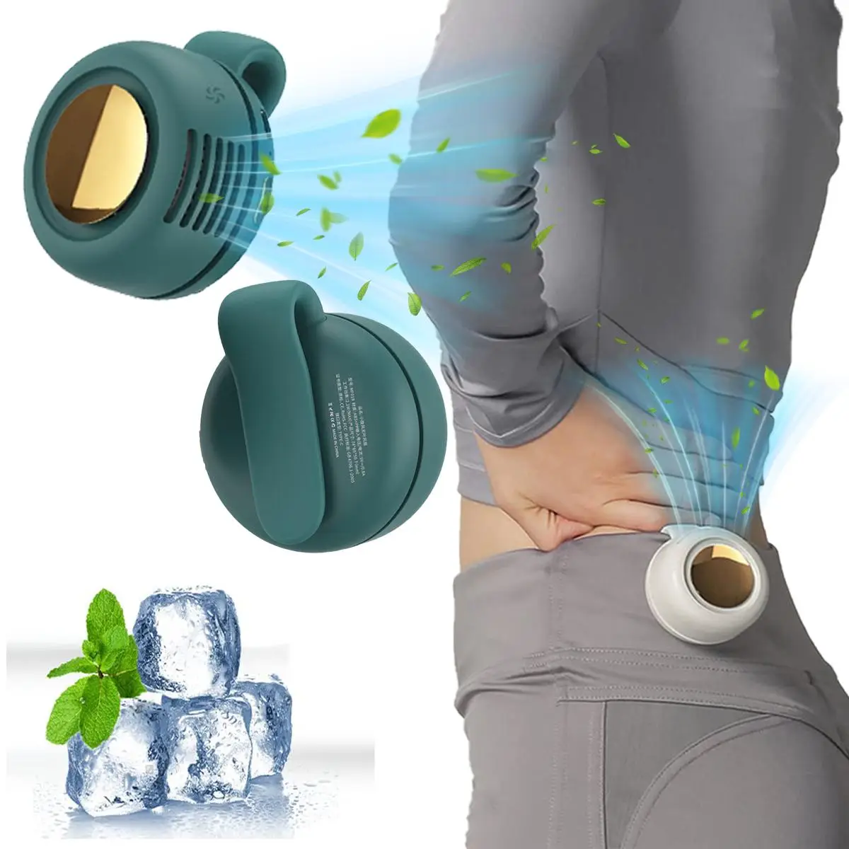 Portable Silent Mini Bladeless Electric Fan, 360° Rotatable Small Personal Cooling Fan with Clip, Rechargeable Rotating Fan Handheld Fan for Outdoor &