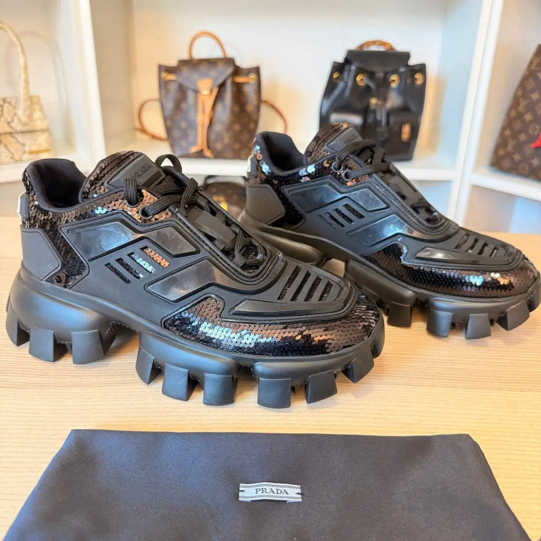 Pre-Owned Prada Cloudbust Thunder Sequin Sneakers Size 36.5 EU/ 6 US