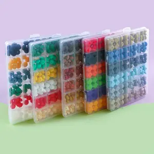 144pcs Silicone Beads Set, 12-15mm Round & Flat Beads, Multifaceted Solid Color, DIY Mix Beads for DIY Bracelets, Keychains, Pens