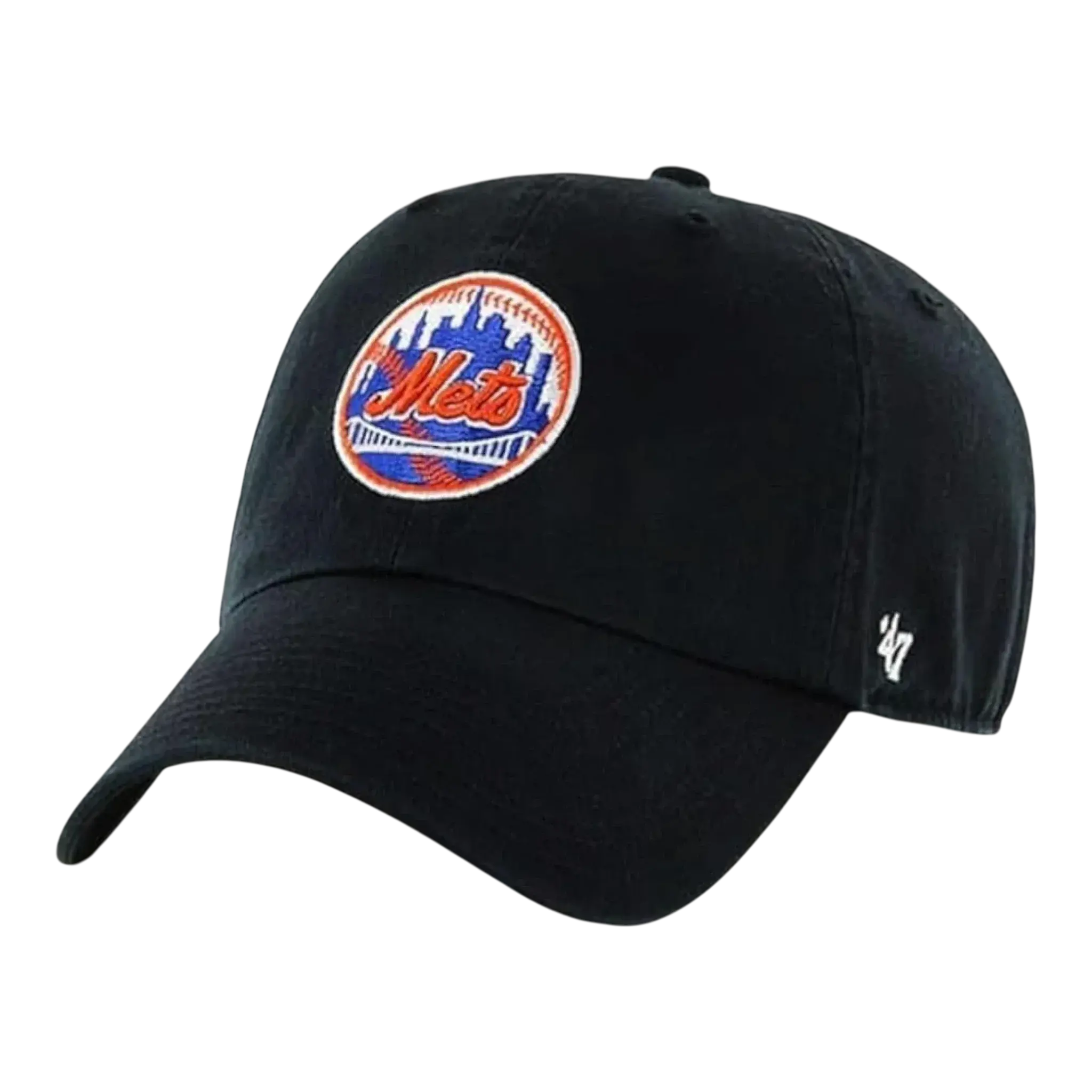 47 Brand Clean Up New York Mets Strapback in Black | Adjustable Cap