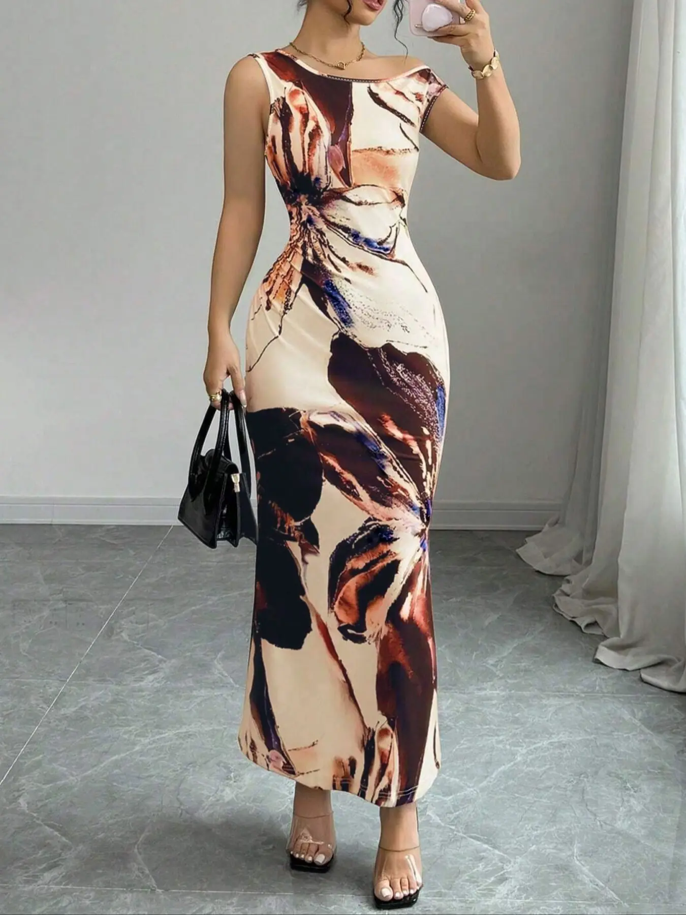 Women's Floral Print Asymmetrical Neck Dress, Elegant Sleeveless Bodycon Dress for Party Holiday Wedding Guest, Ladies Summer Clothes, Elegant Classy Flattering - TikTok Shop Women's Floral Print Asymmetrical Neck Dress, Elegant Sleeveless Bodycon Dress for Party Holiday Wedding Guest, Ladies Summer Clothes, Elegant Classy Flattering - TikTok Shop
