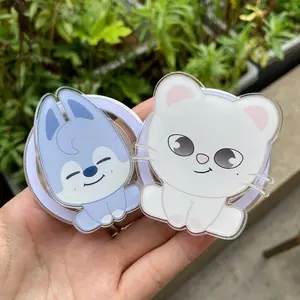 Cute SKZ Kawaii Puppy & Kitty Magsafe Phone Grip Set - Magnetic Pop Socket & Kickstand - Pastel Animal Aesthetic Accessory