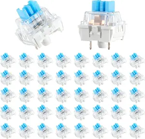 Keyboard Switches, 50 Pcs 3 PIN Blue Keyboard Clicker Replacement Dustproof Mechanical Keyboards Switches for Most Gaming Keyboards