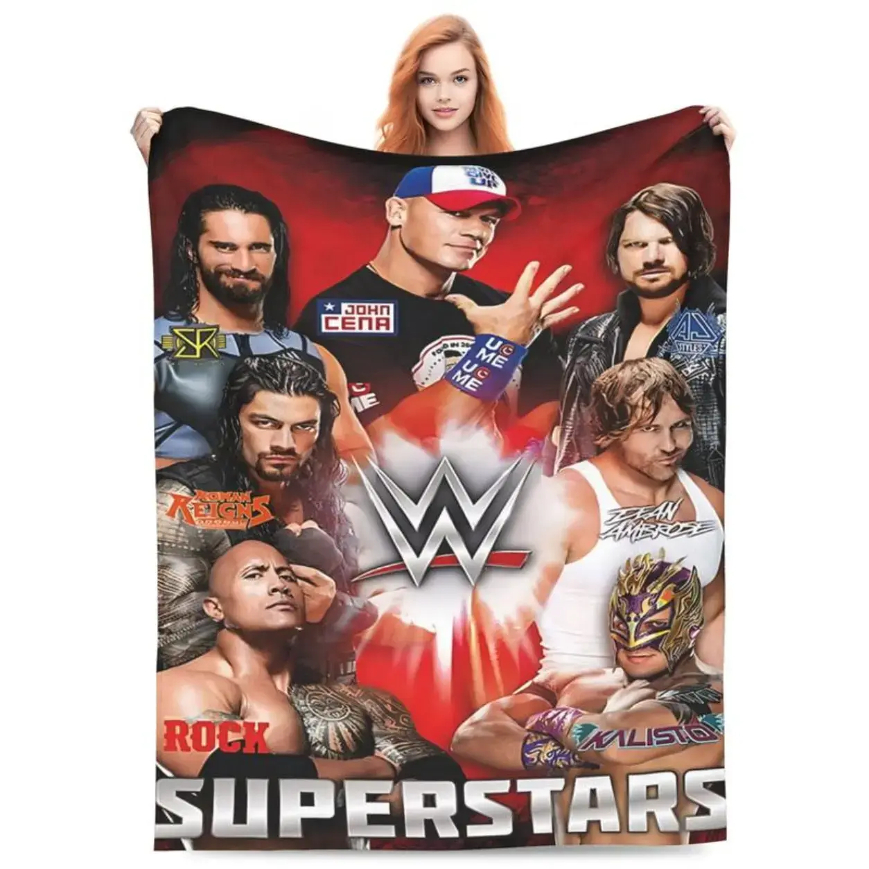 Super Cozy WWE Inspired Flannel Blanket Lightweight Throw Blanket 3D Print Wrestling Graphic Design Soft Microfiber Plush Bed Blanket Warm Cozy Cover For Couch Sofa Bed Bedroom Dorm Gaming Room Vintage Sports Fan Bedding All Seasons