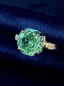 Women's Octagonal Millennium Rose Cut Pallai Diamond Ring, High Carbon Diamond Party Jewelry Gift, Light Luxury Daily Wear