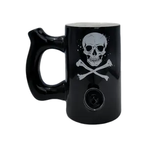 Wake and Bake Coffee Mug Novelty Glazed Ceramic Coffee Pot Shaped Cup with Ergonomic Handle Dishwasher & Microwave Safe Father's Day Halloween Christmas Gifts for Coffee Lovers with Filters Black coffee mug cup