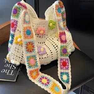 Women's Retro Floral Patchwork Adjustable Crossbody Messenger Bag - Boho Color Block Tote, Fashion Crossbody Purses for Women, Adjustable Crossbody Bag, Crossbody Bags For Women