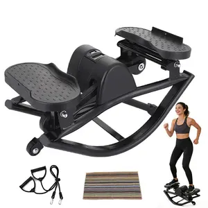 Lateral Stepper for Exercise-Rocking Stepper Machine with Resistance Bands & Anti-Slip Mat and LCD Monitor, Professional Stair Stepper for Home Workout 330LBS Capacity