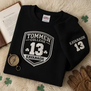 Tommen College Embroidered Sweatshirt, Varsity Crewneck, Irish Aesthetic Sweatshirt, Dark Academia Pullover, Book Lover Gift