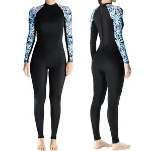 Women's 3mm Neoprene Full Body Wetsuit, Warm Long Sleeve Swimsuit Swimwear for Surfing Swimming Kayaking Freediving, Cold Water Protection