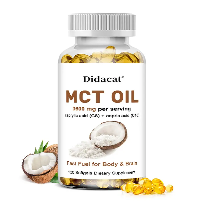 Didacat MCT Oil Health Supplement , ​​Supports Brain Health and Body Balance, 120 Capsules