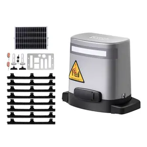 VEVOR Solar Sliding Gate Opener, 280W Electric Gate Opener for Doors up to 65.6ft 1799lbs, Gear Track Rolling Fence Door Motor with Infrared Sensor & 2 Remote Controls, Driveway Gates Opening SystemSummervibes