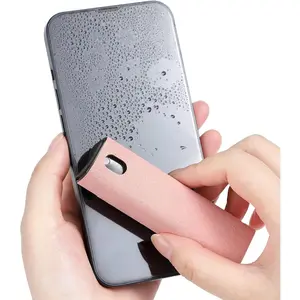 L-KCK009  Screen Cleaner, Touch Screen Mist Cleaner, Cell Phone, Laptop and Tablet Screen, 3-in-1 Spray and Microfiber Cloth, Refillable with Water, Alcohol, Sanitizer (Pink -0.35oz)