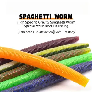 Fishing Lure High Specific Gravity Slow Sinking Soft Worm Lure for Bass Drop Shotting Fishing Bait with Weedless Hook Design/Eight items per pack