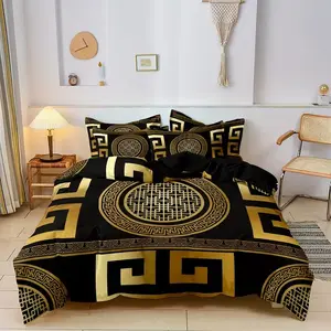 Modern Geometric Print Decorative Bedding Set, 100% Polyester Soft Breathable Fabric, All Seasons, Bedroom & Guest Room Decor