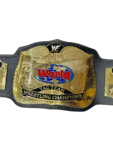 WORLD TAG TEAM CHAMPION WRESTLING BELT IN 2MM BRASS PLATES ABULT SIZE