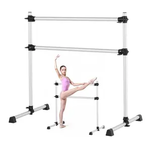 VEVOR Ballet Barre, 4 Ft Double Beechwood Barre Bar for Home, Freestanding Portable Ballet Stretching Dance Bars, Height Adjustable Anti-Wobble Fitness Gym Equipment, for Pilates Balance WorkoutVEVOR Super Brand Day